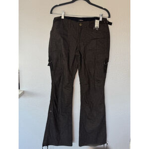 NWT Express Brown Tweed Cargo Pants Women’s 4 Utility Fall Winter Wide Leg